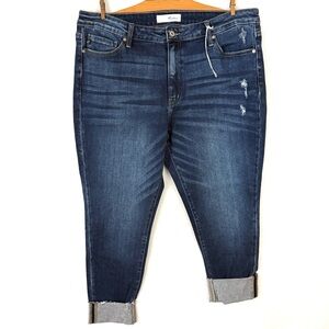 KanCan Plus Size 2XL 18 Cuffed Distressed Skinny Jeans